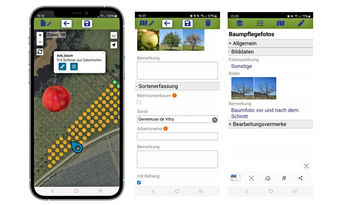Bildschirmaufnahmen verschiedener Anwendungsbereiche der App: Die Benutzeroberflche ist bersichtlich gestaltet und intuitiv zu bedienen. 