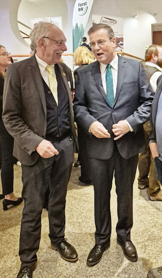 G�nter Stolz im Austausch mit Landwirtschaftsminister Peter Hauk.