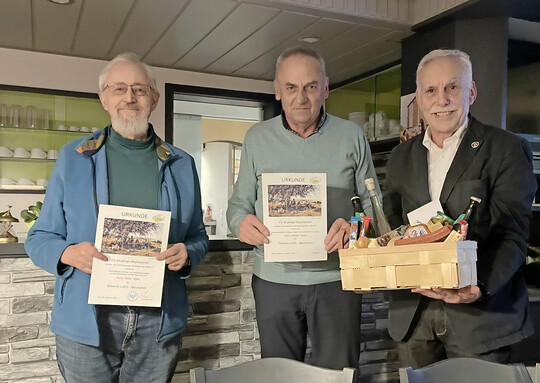 Auf dem Foto von links nach rechts: Dieter Kohn, Werner Reule, Günter Stolz