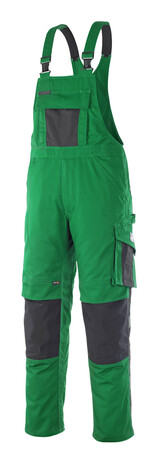 Latzhose mit dreifachen Kappnähten und Knietaschen von Mascort