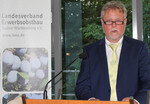 LOGL-Geschäftsführer Rolf Heinzelmann zeigte in seiner Rede auf, wo die Verbände herkommen. Wissentransfer, Aus- und Weiterbildung werden auch in Zukunft wichtige Aufgaben der Verbandsarbeit sein, so Heinzelmann.