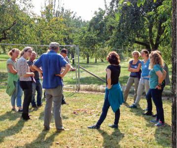 Die Teilnehmenden konnten auch einen Eindruck von der unglaublich groen Sortenvielfalt auf einer Streuobstwiese gewinnen. Sie selbst versuchten unterschiedliche pfel gem verschiedener Merkmale zu sortieren.