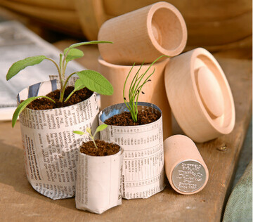  Fr groe Samen, die einzeln ausgest werden, sind Ecopot Maker" eine praktische und kologische Idee. Mit ihnen knnen Sie aus einer alten Zeitung Anzuchttpfchen selbst herstellen, die spter mit der Pflanze ins Beet oder ins Pflanzgef kommen und dort rasch verrotten. 