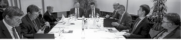 (v.l.n.r.) Dr. Rainer Langer, Christoph Burose (BMEL), Heinrich Huber (Hagelschutzkonsortium Sdtirol), Norbert Lins, Peter Hauk, Franz Josef Mller (LVEO), Josef Kurz, Timo Weinbrenner und Walter Sllner (LVEO)