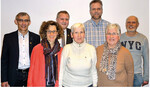 Ehrungen für 25 Jahre Mitgliedschaft: (v.l.) 1. Vorsitzender Martin Steudinger, Christel Klisch (Kassenprüfung), Walter Fuss (Kassier), Maria Birkigt und Michael Würth, Else Schuler (Ausschuss) und Jochen Bischoff.