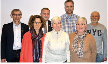 Ehrungen fr 25 Jahre Mitgliedschaft: (v.l.) 1. Vorsitzender Martin Steudinger, Christel Klisch (Kassenprfung), Walter Fuss (Kassier), Maria Birkigt und Michael Wrth, Else Schuler (Ausschuss) und Jochen Bischoff.