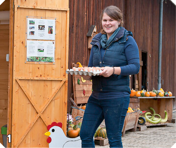  1 Carolin Schieber kmmert sich hauptschlich um die Eierproduktion 