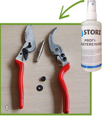 1 Zum Säubern muss die Schere zerlegt werden. Zur Reinigung sollten phosphatfreie Mittel auf basischer Grundlage genutzt werden, damit der Stahl geschützt wird.