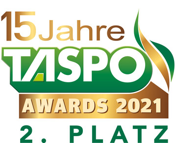 Das Logo der Urkunde fr den zweiten Platz der TASPO Awards.